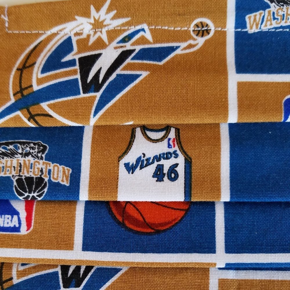 Hand Crafted Face Mask Washington Wizards Adult Unisex Blue Orange Mask